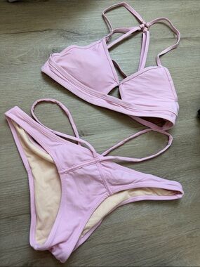 Kendall & Kylie Pastel Pink Strappy Bikini Set